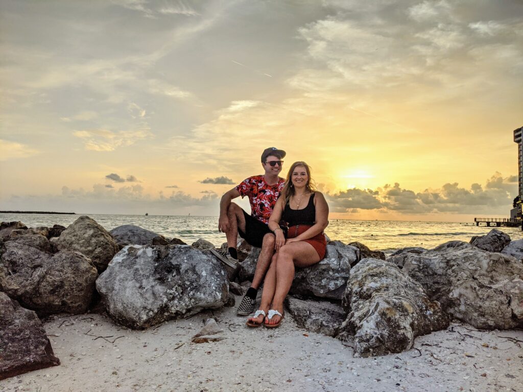 Zach and Stef sunset - let's just look travel blog